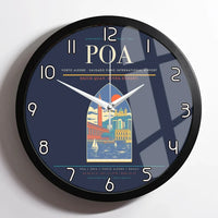 Thumbnail for Porto Alegre - Salgado Filho International Airport POA Wall-Clock Framed - Navy Blue