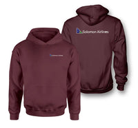 Thumbnail for Solomon Airlines logo on dark red double side hoodie