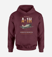 Thumbnail for A-1H Skyraider design on dark red double-side hoodie