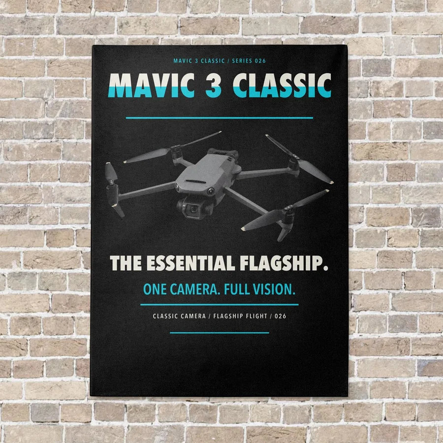 DJI Mavic 3 Classic vertical canvas print - no frame - black background