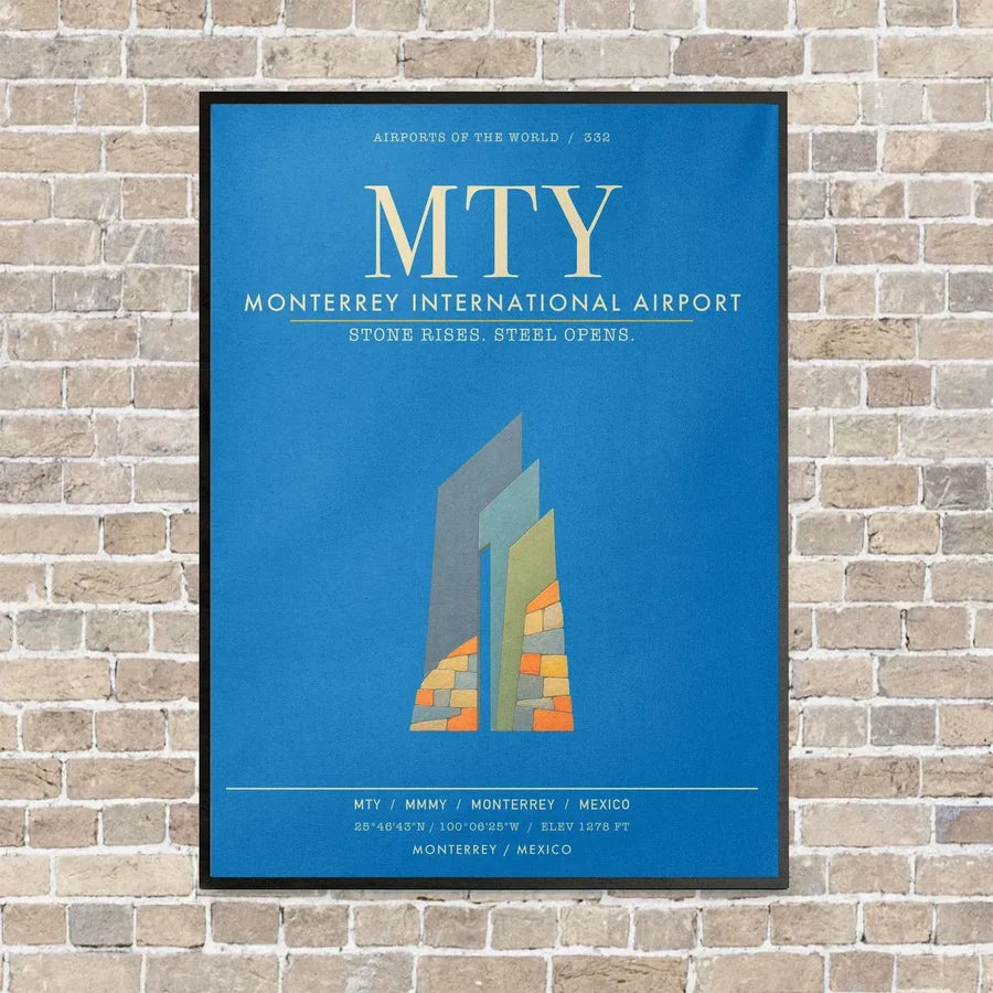 Monterrey International Airport MTY - Canvas Framed - Turquoise