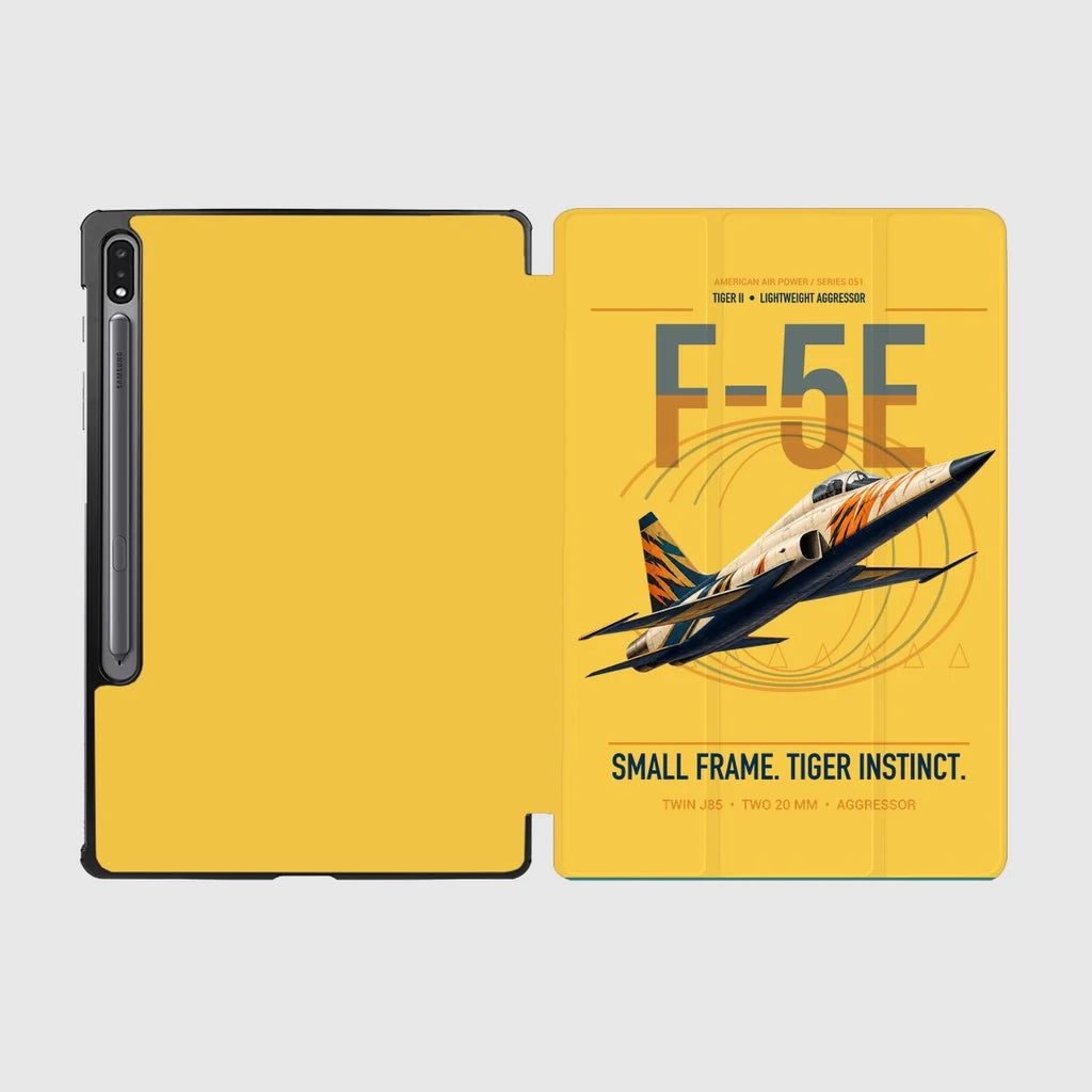 F-5E Tiger II design on yellow samsung tablet tablet case