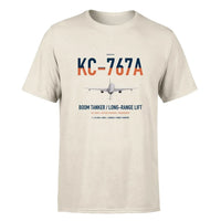 Thumbnail for Boeing KC-767A design on beige double-side t-shirt, single-side print