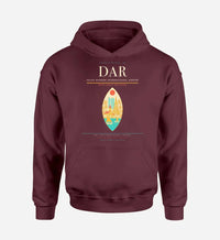 Thumbnail for Julius Nyerere International Airport (DAR) design on dark red hoodie single-side print
