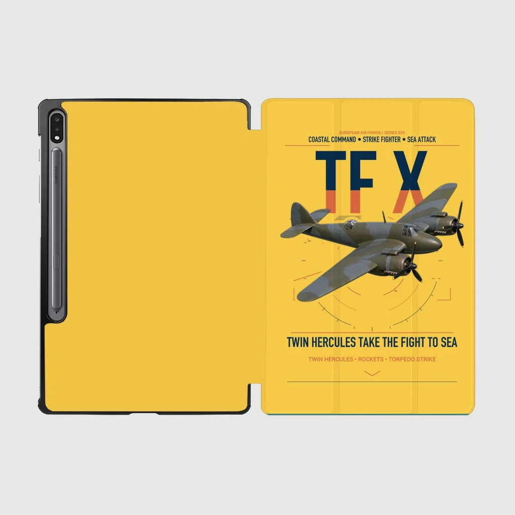 Bristol Beaufighter TF X design on yellow samsung tablet tablet case