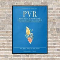 Thumbnail for Aeropuerto Internacional Licenciado Gustavo Diaz Ordaz PVR - Canvas Framed - Turquoise