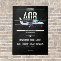 Thumbnail for Cessna 408 SkyCourier vertical canvas print - no frame - black background