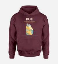 Thumbnail for Bournemouth Airport (BOH) design on dark red hoodie single-side print