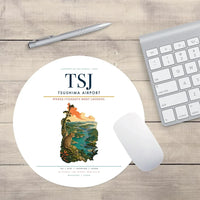 Thumbnail for Tsushima Airport (TSJ) design on white round mouse pad