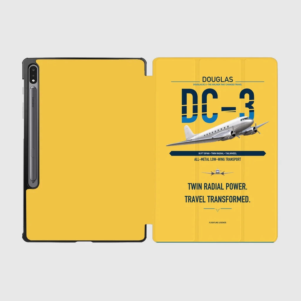 Douglas DC-3 design on yellow samsung tablet tablet case