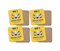 Thumbnail for DJI Neo 2 design on yellow 4 pieces set coaster