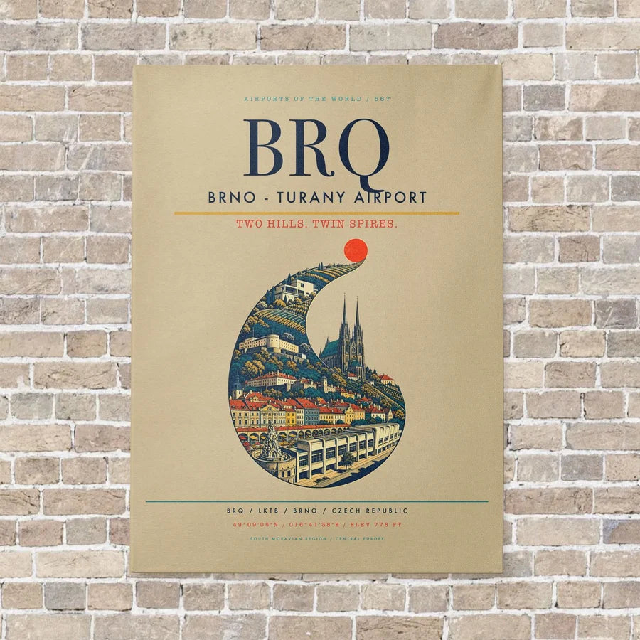 Brno - Turany Airport BRQ - Canvas No Frame - Beige