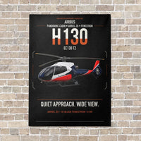 Thumbnail for Airbus H130 vertical canvas print - no frame - black background