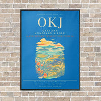 Thumbnail for Okayama Momotaro Airport OKJ - Canvas Framed - Turquoise