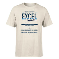 Thumbnail for Cessna Citation Excel design on beige double-side t-shirt, single-side print