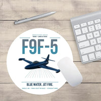 Thumbnail for F9F-5 Panther design on white round mouse pad