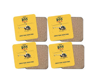 Thumbnail for Robinson R22 Beta II design on yellow 4 pieces set coaster