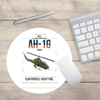 Thumbnail for Bell AH-1G Cobra design on white round mouse pad