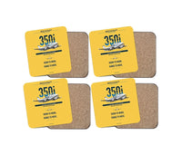 Thumbnail for Beechcraft King Air 350i design on yellow 4 pieces set coaster