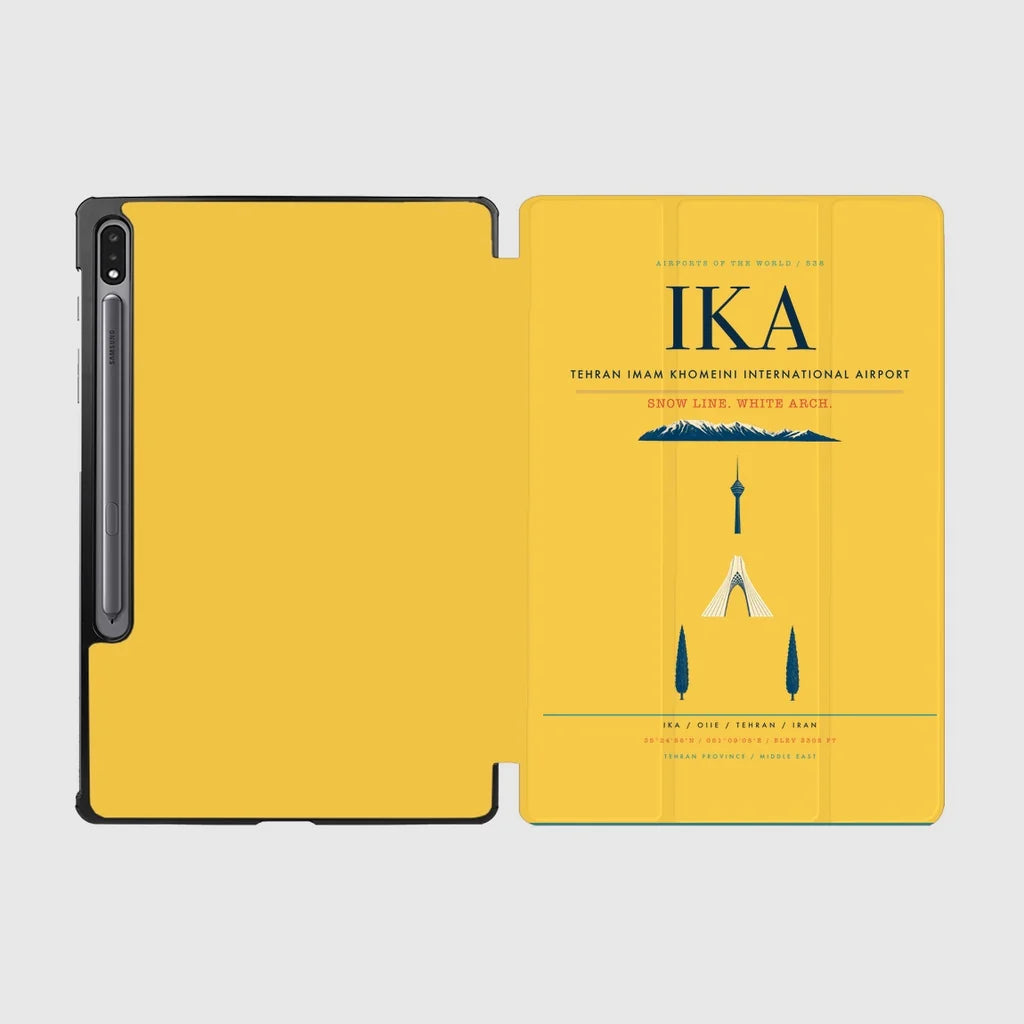 Tehran Imam Khomeini International Airport (IKA) design on yellow samsung tablet tablet case