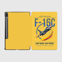 Thumbnail for F-16C Fighting Falcon design on yellow samsung tablet tablet case