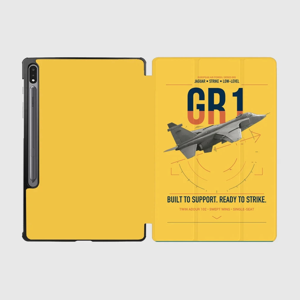 SEPECAT Jaguar GR1 design on yellow samsung tablet tablet case