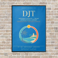 Thumbnail for President Donald J. Trump International Airport DJT - Canvas Framed - Turquoise