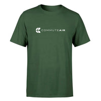 Thumbnail for CommuteAir logo on dark green single side t shirt