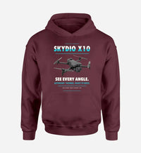 Thumbnail for Skydio X10 design on dark red hoodie single side