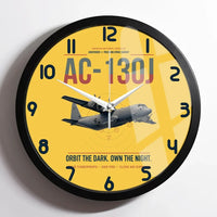 Thumbnail for AC-130J Ghostrider design on yellow framed wall clock
