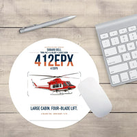 Thumbnail for SUBARU Bell 412EPX design on white round mouse pad