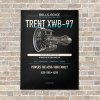 Thumbnail for TRENT XWB-97 vertical canvas print - no frame - black background