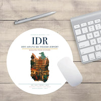 Thumbnail for Devi Ahilya Bai Holkar Airport (IDR) design on white round mouse pad