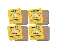 Thumbnail for DJI Mini 2 SE design on yellow 4 pieces set coaster