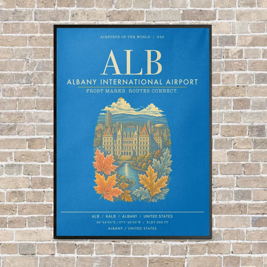 Albany International Airport ALB - Canvas Framed - Turquoise