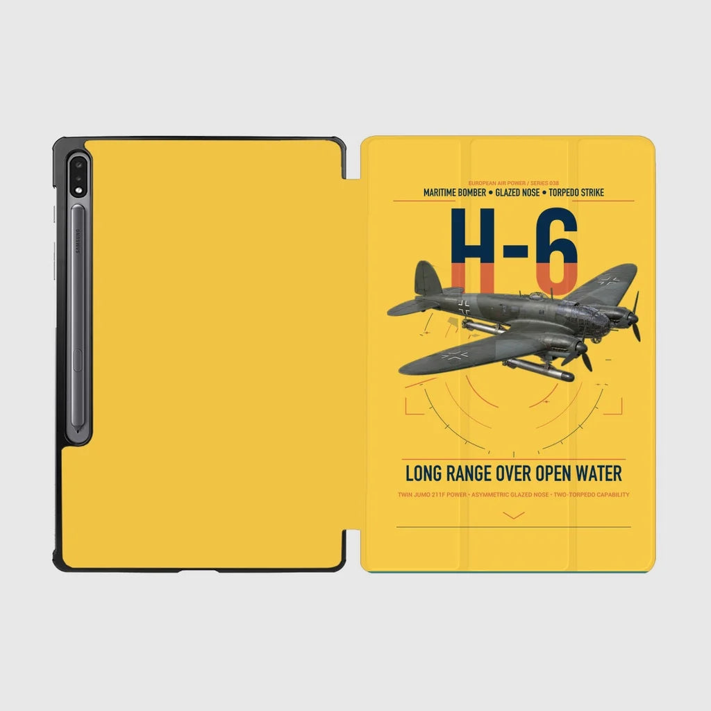 Heinkel He 111H-6 design on yellow samsung tablet tablet case