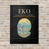 Thumbnail for Elko Regional Airport EKO vertical canvas print - no frame - black background