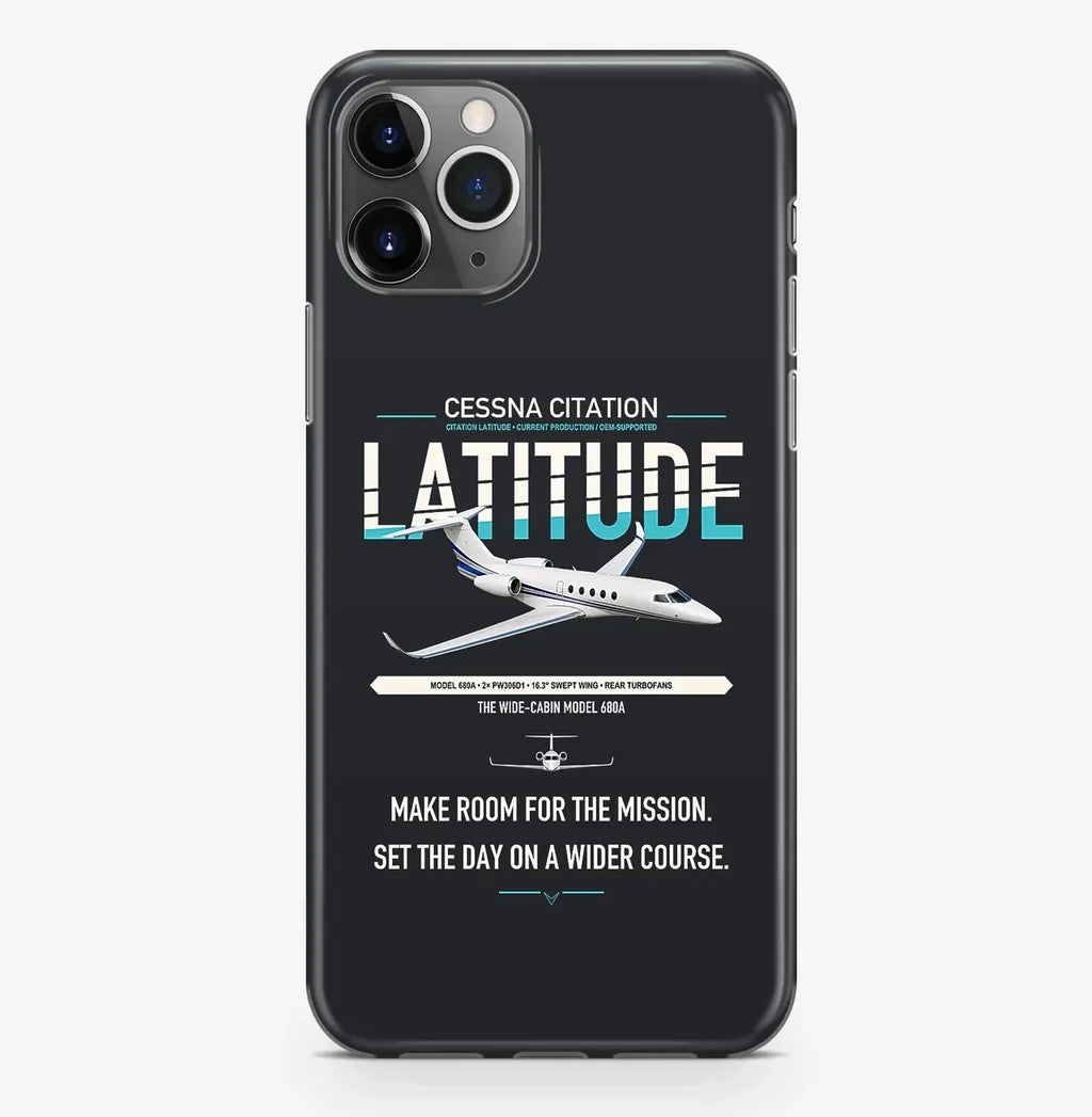 Cessna Citation Latitude design on black magsafe iphone case, for iPhone Pro Max