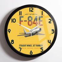 Thumbnail for F-84E Thunderjet design on yellow framed wall clock