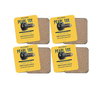 Thumbnail for PEARL 10X design on yellow 4 pieces set coaster