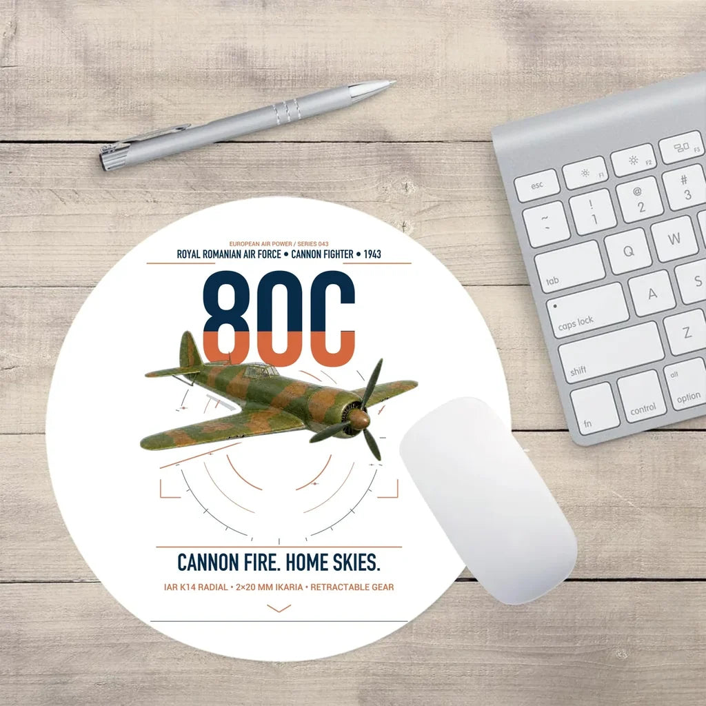 IAR 80C design on white round mouse pad