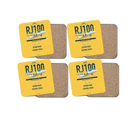 Thumbnail for Avro RJ100 design on yellow 4 pieces set coaster