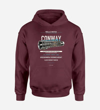 Thumbnail for CONWAY design on dark red hoodie single side