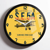 Thumbnail for Royal Aircraft Factory S.E.5a design on yellow framed wall clock