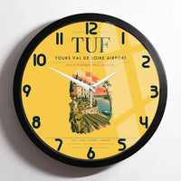 Thumbnail for Tours Val de Loire Airport (TUF) design on yellow framed wall clock