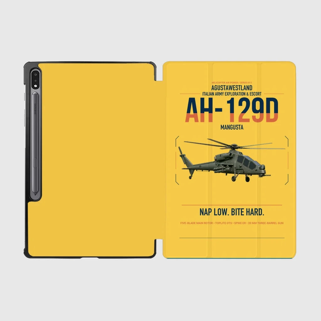 AgustaWestland AH-129D Mangusta design on yellow samsung tablet tablet case