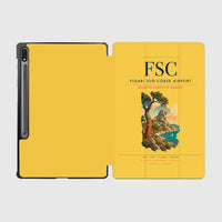 Thumbnail for Figari Sud-Corse Airport (FSC) design on yellow samsung tablet tablet case