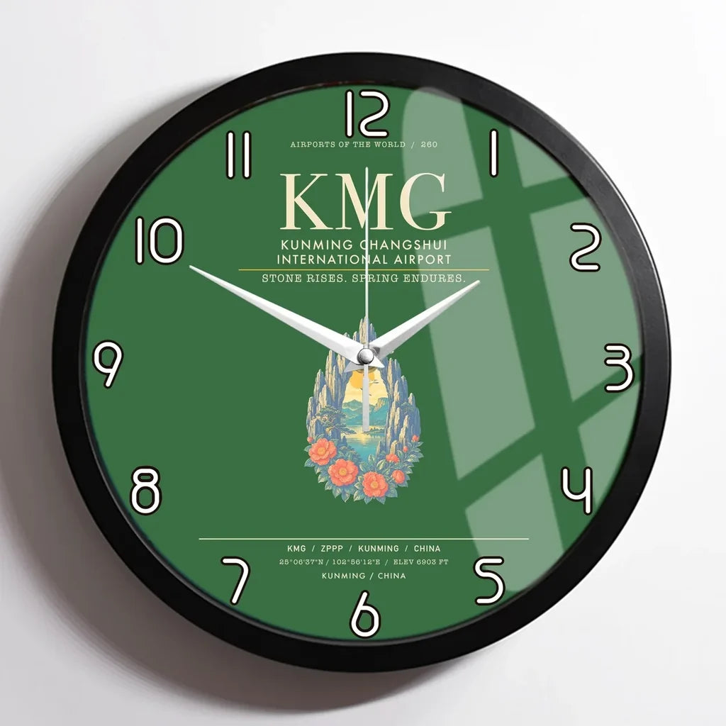 Kunming Changshui International Airport KMG Wall-Clock Framed - Green