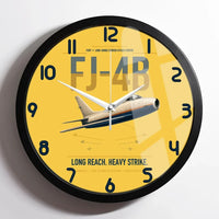 Thumbnail for FJ-4B Fury design on yellow framed wall clock