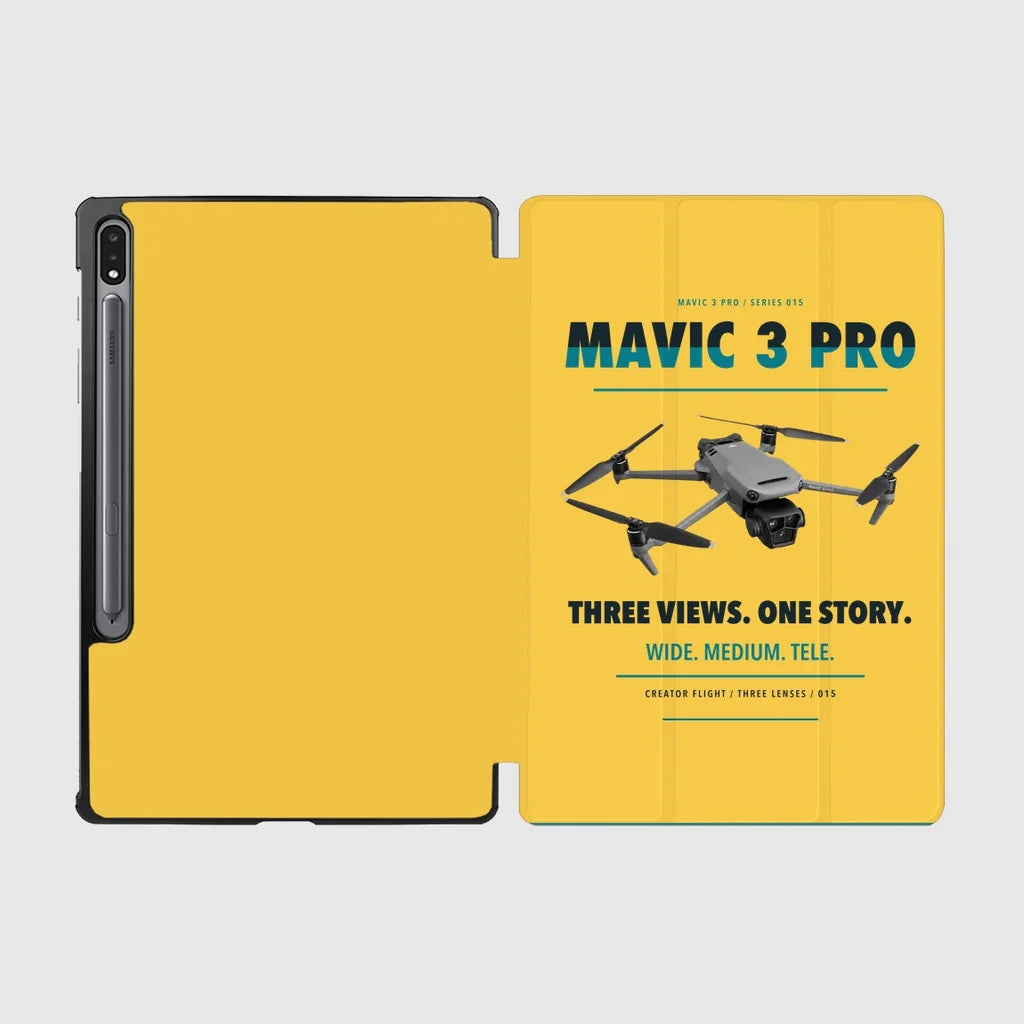 DJI Mavic 3 Pro design on yellow samsung tablet tablet case